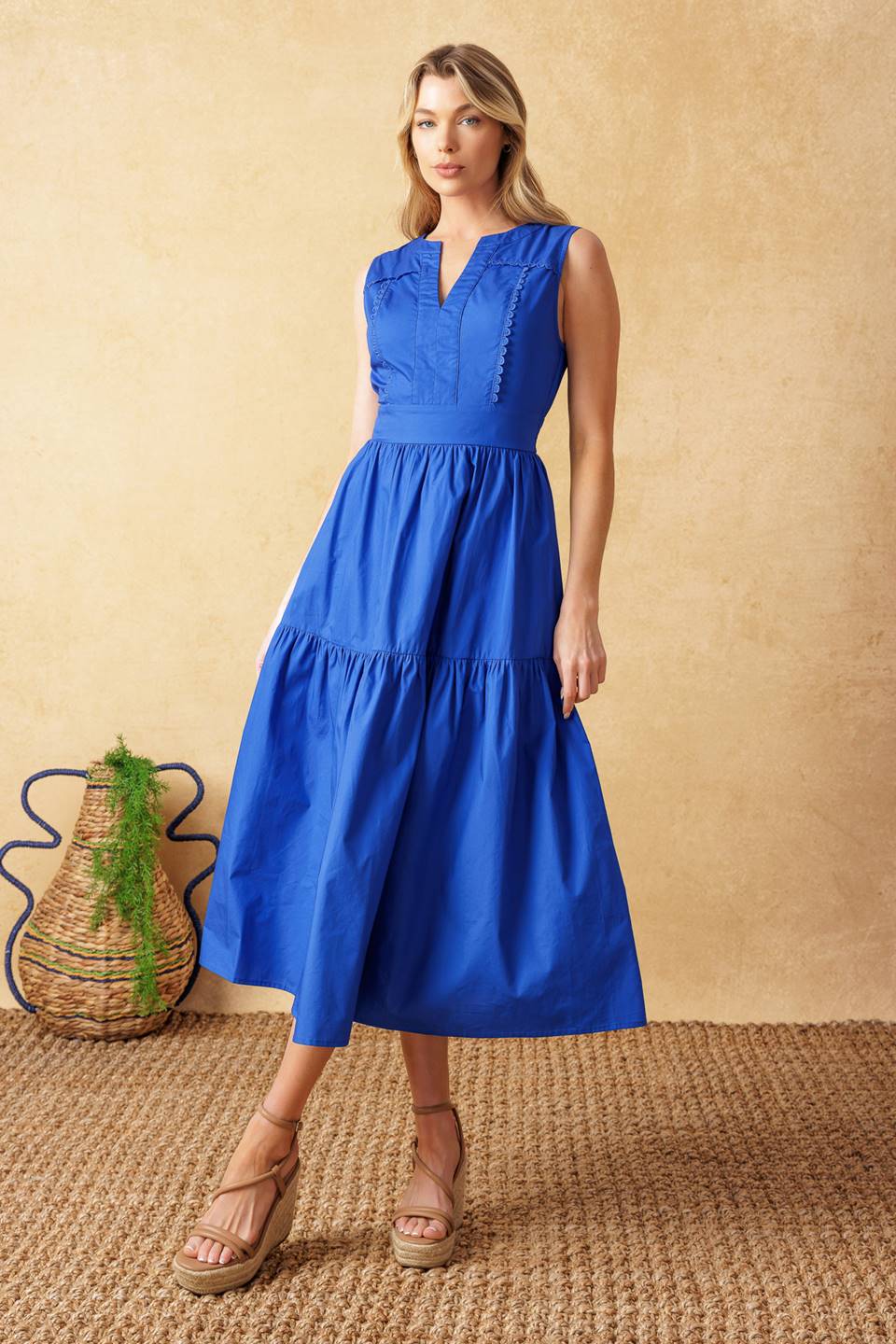 MYSTIC MIRAGE WOVEN MIDI DRESS Flying Tomato